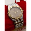 1990 Omega Constellation 18k Yellow Gold & Steel Quartz Watch 396.1201